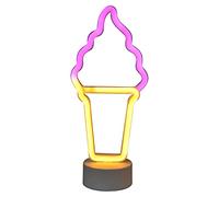 Luces de neón de helado, decoraciones de letreros de neón de helado con batería de soporte USB USB Pink Pink Led Night Lámpara para casa, dormitorio, boda, fiesta