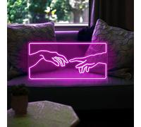 Luces de Neón de Noche,Señales de Neón de la Mano de dios,Señales de Neón Decoradas en las paredes,Regalos de fiesta familiar de Navidad y cumpleaños en el bar del dormitorio (Rosa)