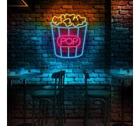 Luces de neón de palomitas de maíz hechas a mano, decoración de cine, luces LED de tiempo de película, letreros de neón de cine, letrero de película, decoración de
