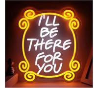 Luces de neón decorativas Letrero de neón "I'll Be There For You" con luces para decoración pared para fiesta cumpleaños, 33 x 43 cm
