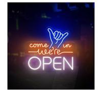 Luces de neón Letrero De Neón Come In We're Open Con Brillo Ajustable, Ideal Para Decoración De Pared De Restaurantes Y Tiendas, 46cmx50cm(Re)