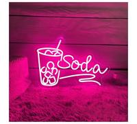 Luces de neón Letrero De Neón De Refresco, Luz LED De Neón Para Cafetería, Bar, Cocina, Decoración De Pared, Letrero De Bienvenida De 33cmx50cm(Segundo)