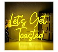 Luces de neón Letrero De Neón "Let's Get Toasted"Luces Regulables USB Para Dormitorio, Bar, Hogar, Club, Pub, Campamento, Fiesta Montaña 14.96x11.31in
