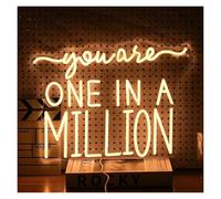 Luces de neón Letrero De Neón You Are One In A Million Con Luz USB Regulable Para Dormitorio, Sala De Estar, Boda, Fiesta, Decoración De Pared, 42.5cmx31cm