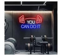 Luces de neón Letrero De Neón You Can Do It Para Barra, Luz LED De Neón Para Gimnasio, Decoración De Pared Para El Hogar, Gimnasio 26cmx45cm(Segundo)