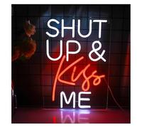 Luces de neón Letrero luminoso de neón con la frase Shut Up Kiss Me for Lights Cállate bésame para pared para bar