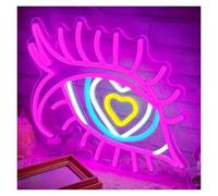 Luces de neón Letreros De Neón Con Ojos, Luces De Neón Alimentadas Por USB Regulables Para Dormitorio, Fiesta, Decoración De Pared Con Ojos De Corazón 28cm×35cm