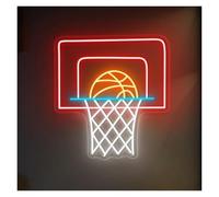 Luces de neón Letreros De Neón De Aro De Baloncesto, Luces LED De Neón Para Portería De Baloncesto, Decoración Para Habitación Infantil, 35cmx40cm(UN)