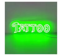 Luces de neón Letreros De Neón TATTOO Regulables Con Alimentación USB, Luz De Neón Para Tienda, Decoración De Pared, Letras, Letrero De Neón, Luces De Neón Comerciales(Orange,Blue,Green,Silver,Black)