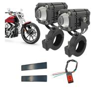 Luces de niebla de motocicleta LED, luces auxiliares de motocicleta, 2 luces antiniebla de modo faro auxiliares, Lámparas de trabajo de ciclismo brillante, foco impermeable para camionetas, moto