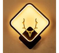 Luces de pared LED Nuevo aplique de pared de alce creativo Luminaria decorativa Iluminación de pared Interior 32 W Lámpara de noche blanca cálida para dormitorio Sala de estar Pasillo Hotel alce-Negro
