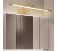 Luces de pared luces Mirror de baño LED interior con sensor de movimiento con lámpara giratoria 180 °+180 ° Rotación Acrílico para el baño del corredor de dormitorio (luz dorada neutral de 70 cm)