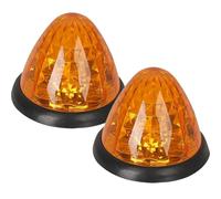 Luces de posición laterales para remolque, 2 unidades, 12-24 V, alto brillo, 24 LED, luces de posición laterales, lámpara de advertencia cónica redonda, intermitentes traseros de plástico de 8, 9