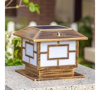 Luces de poste de bronce impermeables para vallas y paisajes al aire libre, accesorios de bajo consumo de 15 cm para patios y jardines, perfectos para iluminar y Det