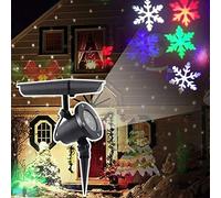 Luces de proyector de copo de nieve de Navidad de energía solar para exteriores IP64 Proyector de luz impermeable LED Lámpara de proyector de copo de nieve en movimiento para jardín Patio Decoración d