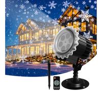 Luces de proyector de nieve, proyector LED de copo de nieve impermeable IP44 para exteriores, lámpara de proyección giratoria de caída de nieve blanca para Halloween, Navidad, Año Nuevo, fiesta, boda,