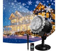 Luces de proyector de nieve, proyector LED de copo de nieve impermeable IP44 para exteriores, lámpara de proyección giratoria de caída de nieve blanca para Halloween, Navidad, Año Nuevo, fiesta, boda,