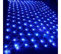 Luces De Red Navideñas De 6m X 4m 880 LED, 8 Modos De Luces Navideñas De Hadas De Malla De Bajo Voltaje For Árboles De Navidad, Arbustos, Bodas, Jardines, Decoración Exterior E Interior(Blue,6m x 4m 8