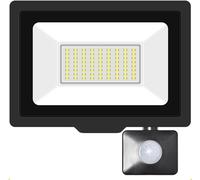 Luces de seguridad Luz inundación LED inducción con sensor PIR ajustable Reflector al aire libre for patio, jardín(Nature,50W)