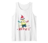 Luces de Sombrero de Papá Noel de Minion Burnout de Holi-Day Camiseta sin Mangas