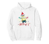 Luces de Sombrero de Papá Noel de Minion Burnout de Holi-Day Sudadera con Capucha
