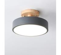 Luces de techo p13W LED madera Lámpara de techo Moderno Corredor Plafón Techo Acrílico iluminación cenital Luz neutra 4500K sala Dormitorio baño Entrada balcón 18 * 10cm,Gris