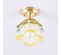 Luces de Techo Retro Europeas Lámpara Colgante de araña de Cristal para Pasillo Decoración de Sala de Estar E14/E12 Accesorio de Montaje Semi Empotrado Dorado Luz Moderna para Cocina Habitación para