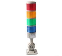 Luces de torre de señal, luces de señal de máquina industrial, lámpara indicadora de torre de baliza con base giratoria (4 niveles con zumbador)