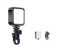 Luces de video RGB negras LED para cámara, iluminación portátil a todo color con adaptador de zapata fría de liberación rápida y clip, lámpara de panel regulable CRI 95+ 3000-6000K recargable de 2000