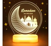 Luces decorativas para Ramadán, lámpara de mesa musulmana para Ramadán, luz decorativa para Eid Mubarak, lámpara LED para Ramadán hecha a mano, decoración para Eid Mubarak, regalos para Ramadán