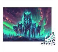 Luces del Norte Rompecabezas Imposible,desafío para Adultos Los Lobos Juego Educativo 1000 Piezas Obra De Arte De Juego De para Adultos Y Niños Mayores De 12 Años 1000pcs (75x50cm)