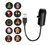 Luces del Proyector De Navidad - Proyector De Navidad Exterior De 360 ° ROPATBILE | Powered Waterproof USB - 10 Motivos Festivos En Los Abdominales, Fácil Configuración para Decoraciones De