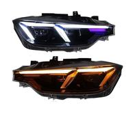 Luces delanteras completas Compatible con BMW F30 F35 2013-2019 Conjunto de faros delanteros automáticos Serie 3 Actualización de automóvil 2022 Nuevo estilo Accesorios(Original Halogen)