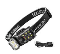 Luces delanteras para la frente, faros delanteros para cabeza, potentes modos de 3 colores, impermeables, ligeros, para senderismo, mochileros, correr, caza, minería