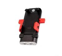 Luces Delanteras Potentes con Claxon para Seguridad | 4 funciones en 1: dual, para soporte móvil, para power bank, claxon; seguridad total(Red)