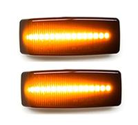 Luces dinámicas de LED ámbar para el marcador lateral del guardabarros Compatible for Mercedes Benz Clase C E S SL W201 190 W202 W124 W140 Paquete de lámparas indicadoras lentes ahumados para 2