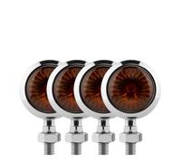 Luces Dirección Señales 2/4 Piezas Señal Giro Motocicleta Retro Metal Universal 12 V Luz Color Negro Y Plateado Luces Circulación Tipo Bala Luces Intermitentes Ámbar