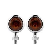 Luces Dirección Señales 2/4 Piezas Señal Giro Motocicleta Retro Metal Universal 12 V Luz Color Negro Y Plateado Luces Circulación Tipo Bala Luces Intermitentes Ámbar