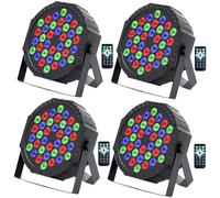 Luces Discoteca, 4PCS RGB Focos Par LED con 36 LED Luz de Escenario con Control DMX Activación de Sonido Iluminación de Escenarios para escenario Disco DJ KTV Fiesta Halloween Navidad