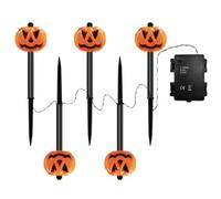 Luces Estaca Calabaza Decoración Halloween Impermeable a Pilas | Luces de Cadena con Estaca Espeluznantes Para En El Jardín, Patio, Porche, Césped, Entrada Coches Y Macizos Exterior