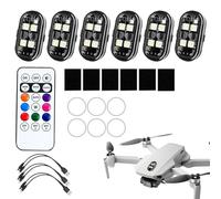 Luces estroboscópicas - 6 unidades inalámbricas de señalización luminosa - Mando a distancia LED estroboscópico Drone 8 colores para puerta trasera, moto todoterreno, coche, cochecito, avión, camión