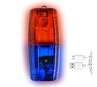 Luces estroboscópicas de advertencia para el hombro - 600 mAh carga USB impermeable LED luz de advertencia de hombro | Luces estroboscópicas rojas y azules altamente visibles con clip de acero