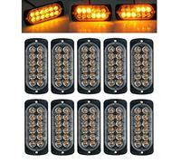 Luces estroboscópicas de emergencia para camiones, Maso Amber recuperación coche 6 LED barra de iluminación naranja parrilla rotura intermitente 12/24V Pack de 10