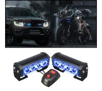 Luces Estroboscopicas, HEHEMM 8 Leds Luz de Emergencia Luces de Advertencia 12V Led Barra de Luz Universal para Camioneta Camper Caravana Vehículo (Azul)