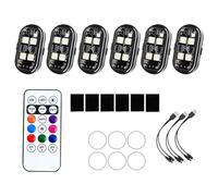 Luces Estroboscópicas - Lámparas De Flash De Peligro LED Portátiles, 6 Balizas Inalámbricas De Paquete | Control Remoto Iluminación Estroboscópica De 8 Colores, Luces De Seguridad Contra La Colisión P