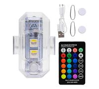 Luces Estroboscópicas LED Inalámbricas para Vehículos - Luz De Advertencia Intermitente RGB Anticolisión con Control Remoto | Iluminación Ambiental De Emergencia Recargable Impermeable para Bicicleta