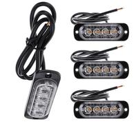 Luces Estroboscópicas LED - Luces Estroboscópicas Ámbares De 4 LED | Luz Estroboscópica De Camiones De Vehículos Impermeables Impresionantes De Aluminio, Barra De Luz Estroboscópica Flash Dang