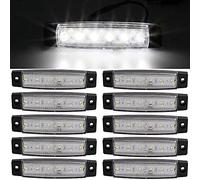 Luces Indicadoras Laterales del Coche, 10 Piezas Luces de Posición del Coche Luces Indicadoras Laterales del Coche 6SMD LED Luz Lateral Delantera y Trasera 12V (Blanco)
