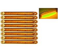 Luces Indicadoras Laterales LED, 10 Piezas Luces de Posición del Coche Luces Indicadoras Laterales del Coche 12SMD Luz LED Delantera Trasera 24V (Amarillo)