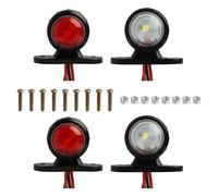 luces Indicadoras Laterales LED 12 / 24V, Conjunto de 4 Luces LED Lámpara Lateral Marcador Indicador, Lámpara Lateral del Remolque Advertencia, Doble Cara Luz Roja Blanca para la Caravana de RV